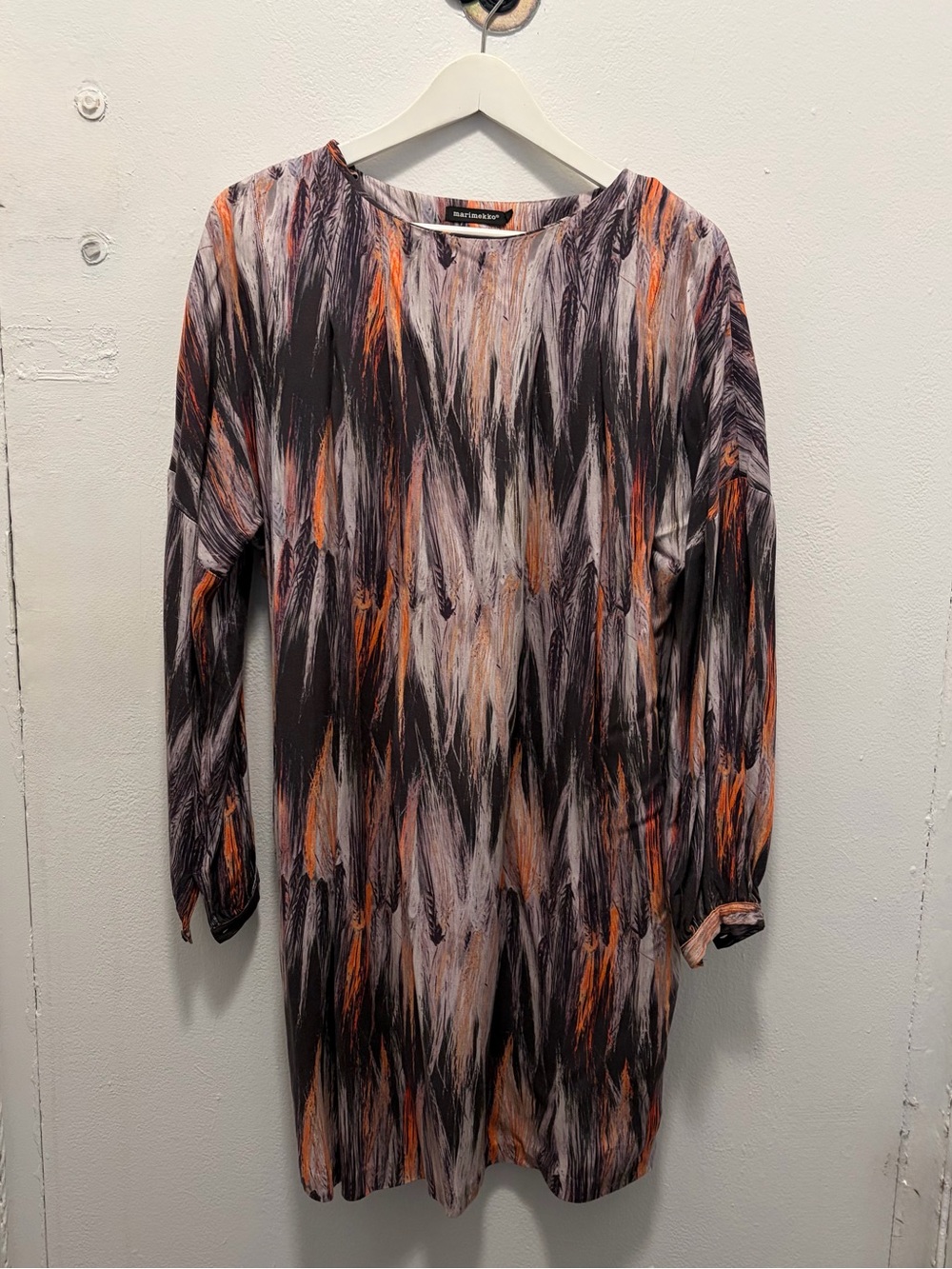 Marimekko Feather Print Dress Size 40 Shift